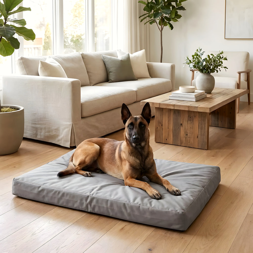 Housse imperméable grise pour coussin de chien, 5 tailles