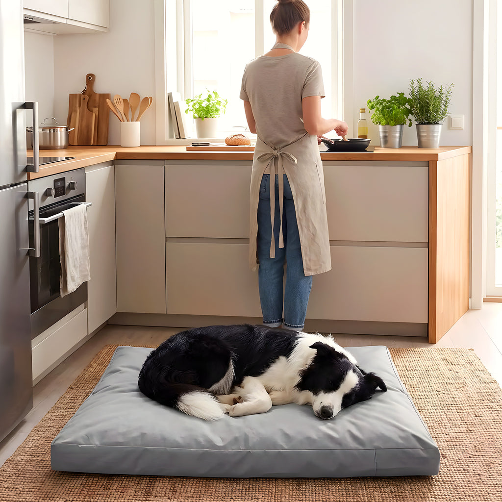Housse imperméable grise pour coussin de chien, 5 tailles