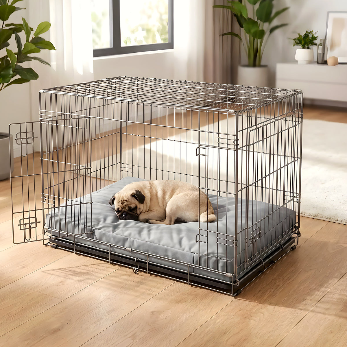 Housse imperméable grise pour coussin de chien, 5 tailles