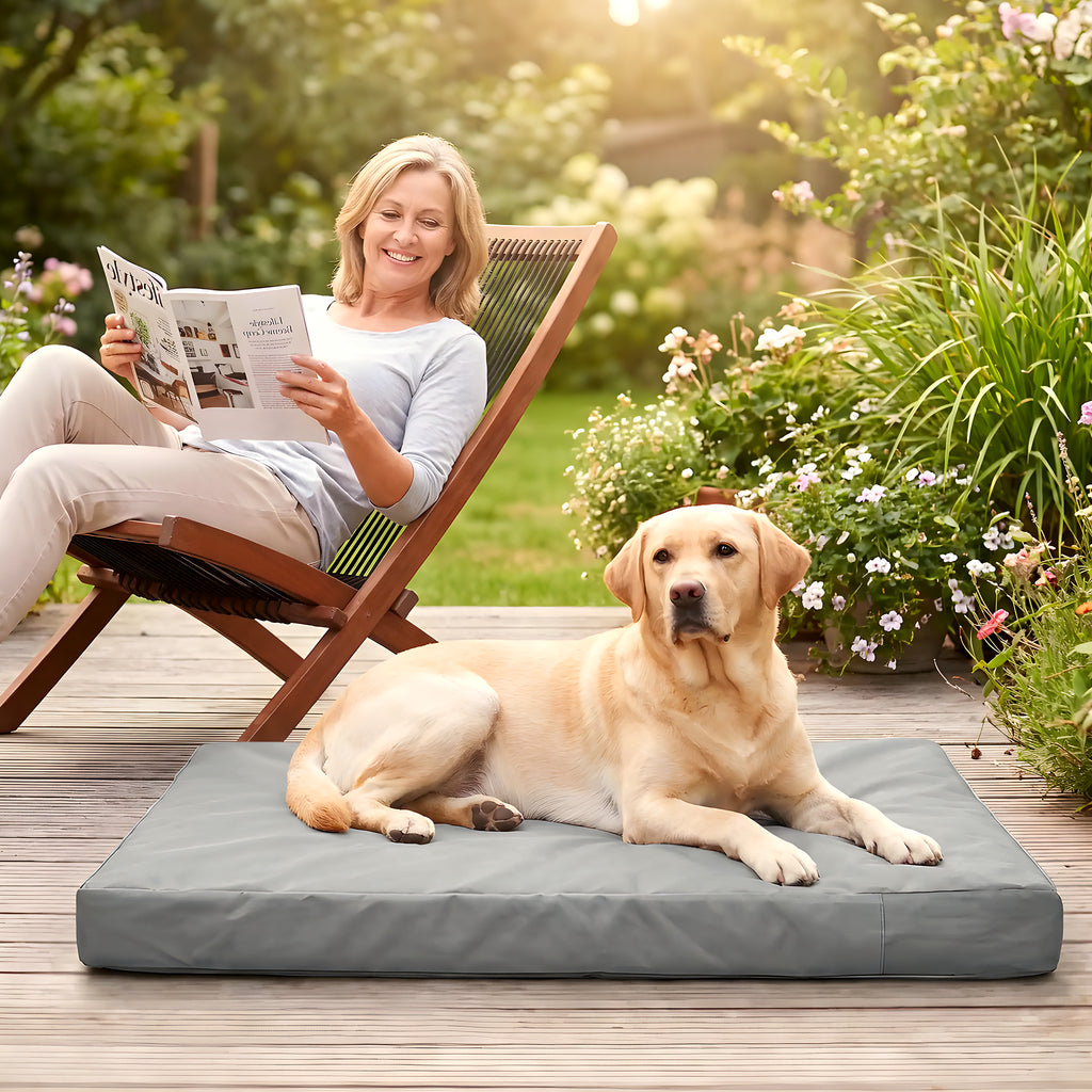 Housse imperméable grise pour coussin de chien, 5 tailles