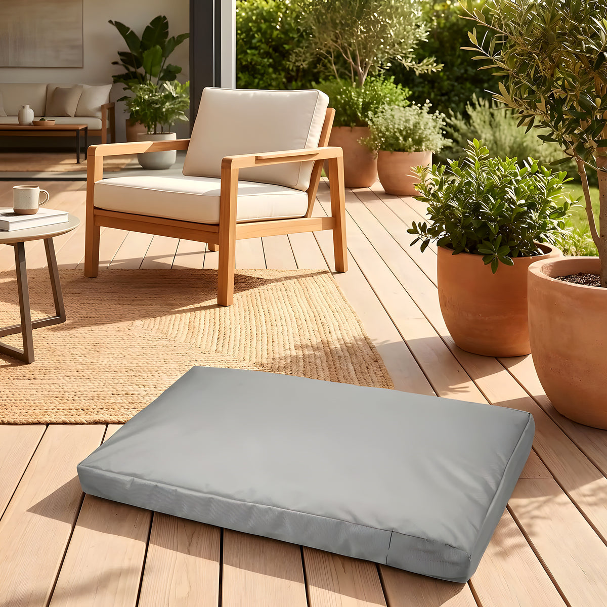 Housse imperméable grise pour coussin de chien, 5 tailles