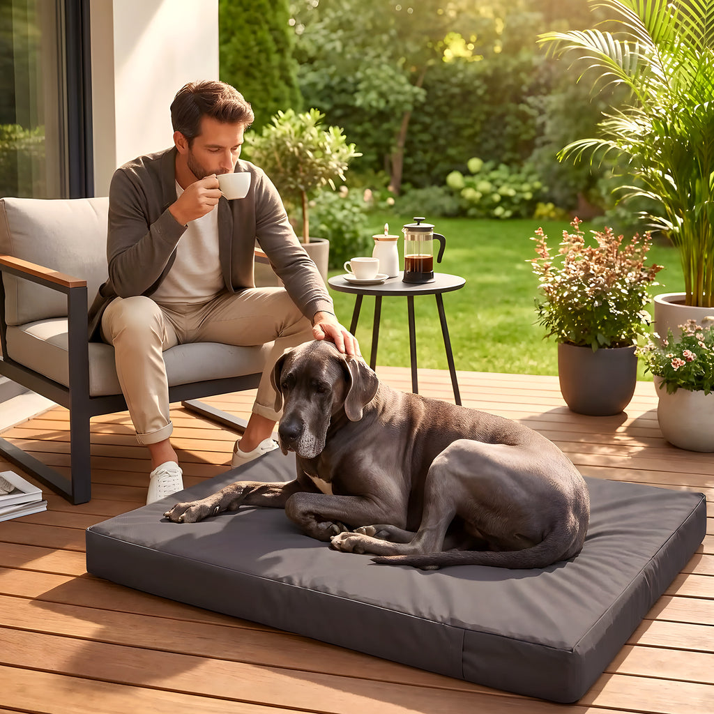 Housse imperméable marron pour coussin de chien, 5 tailles