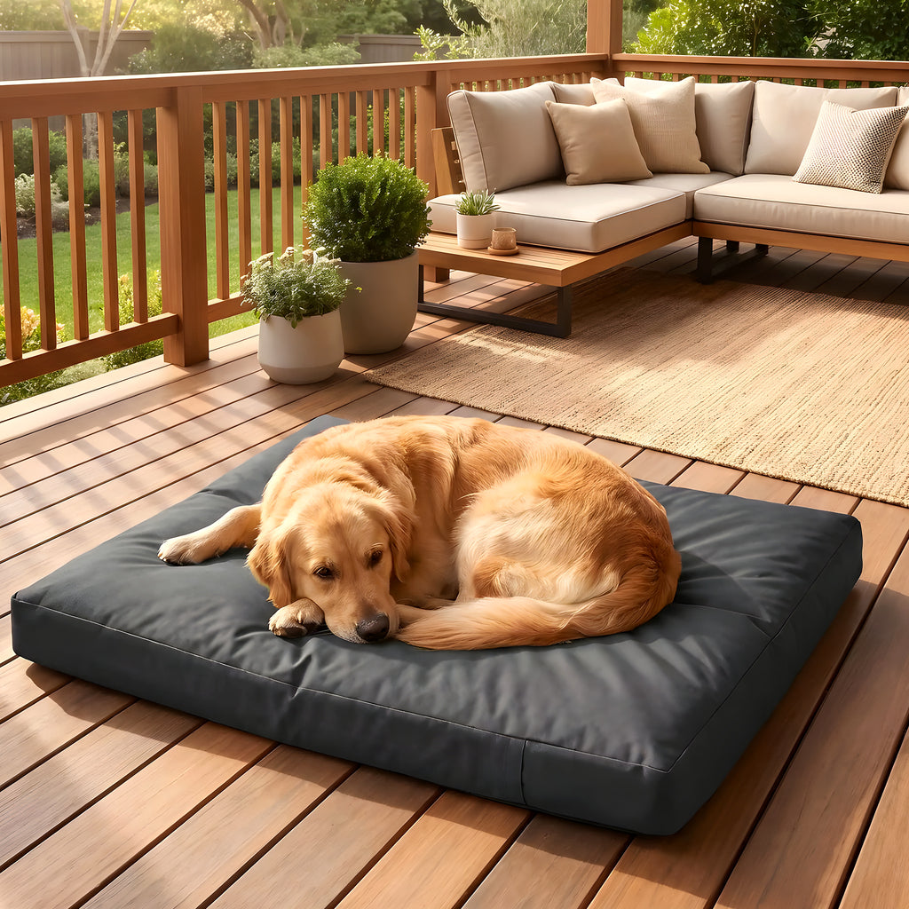Housse imperméable noire pour coussin de chien, 5 tailles