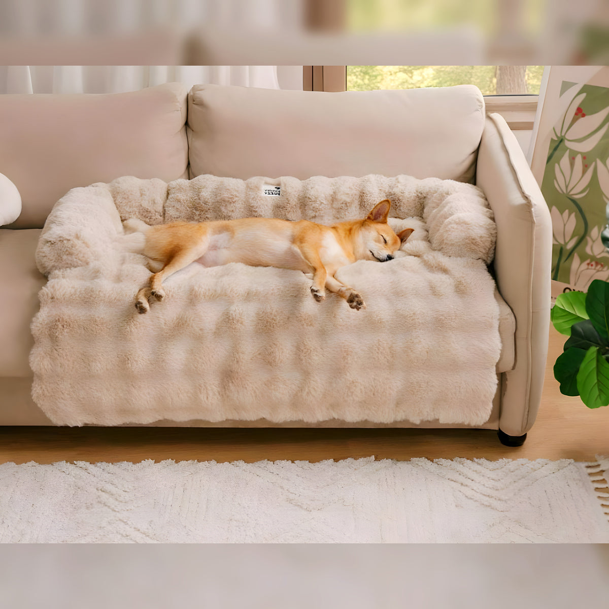 Housse lit pour canapé avec traversin en U pour chien