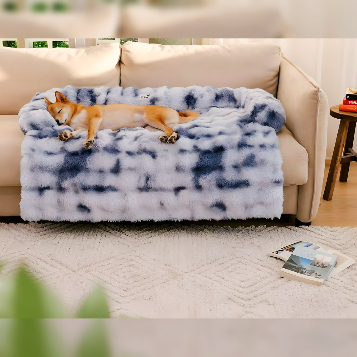 Housse lit pour canapé avec traversin en U pour chien