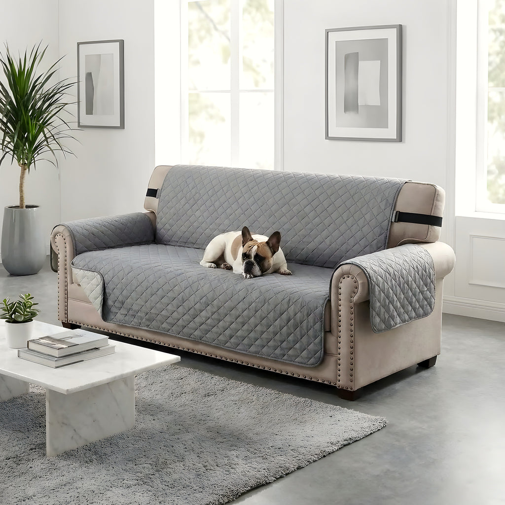 Housse protège-canapé imperméable noire, beige ou grise