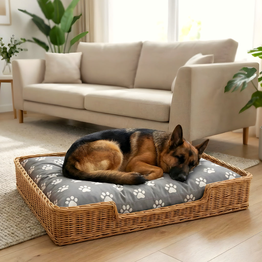 Housse universelle élastique motif pattes pour lit de chien