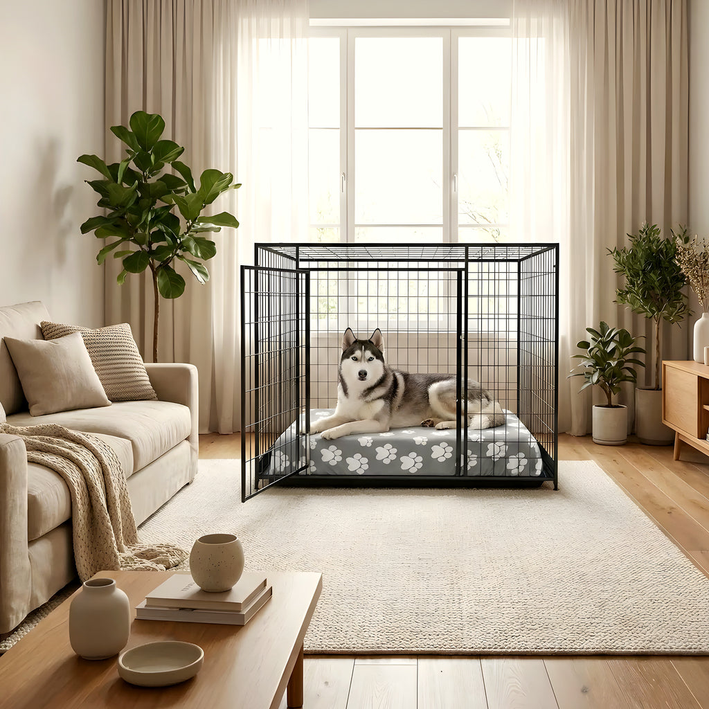 Housse universelle élastique motif pattes pour lit de chien