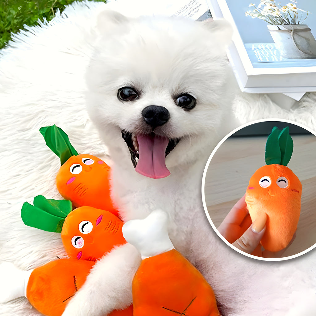 Jouet couineur carotte ou cuisse pour chiot