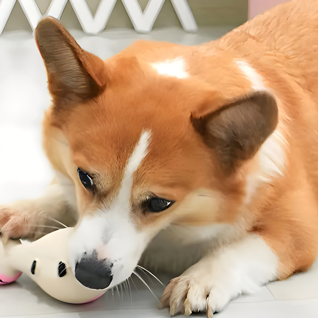 Jouet couineur en caoutchouc naturel pour chiot, 3 animaux