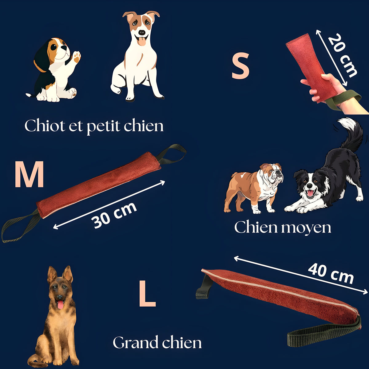 Jouet de tir à la corde à 2 sangles pour chien