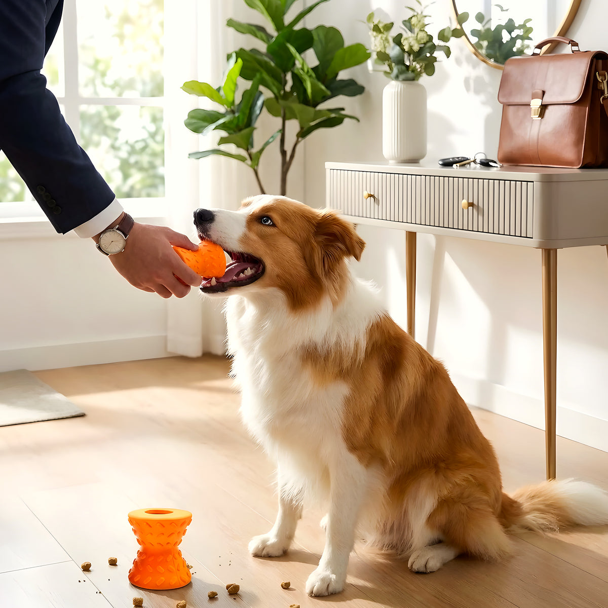 Jouet distributeur de friandises en caoutchouc naturel