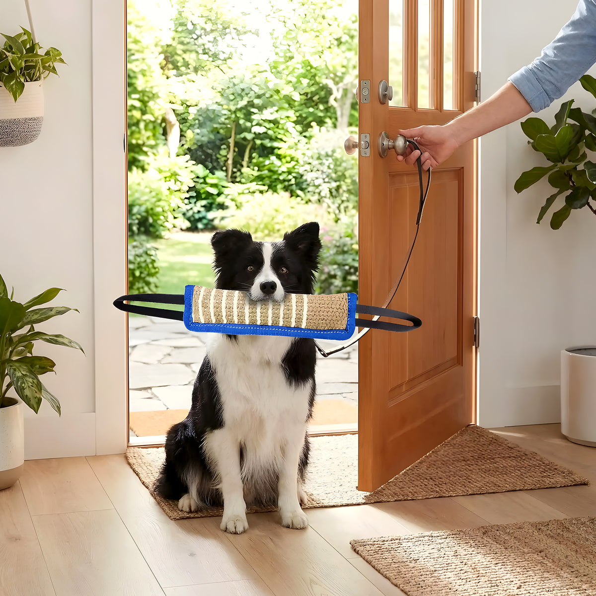 Jouet indestructible interactif en coton et lin pour chien