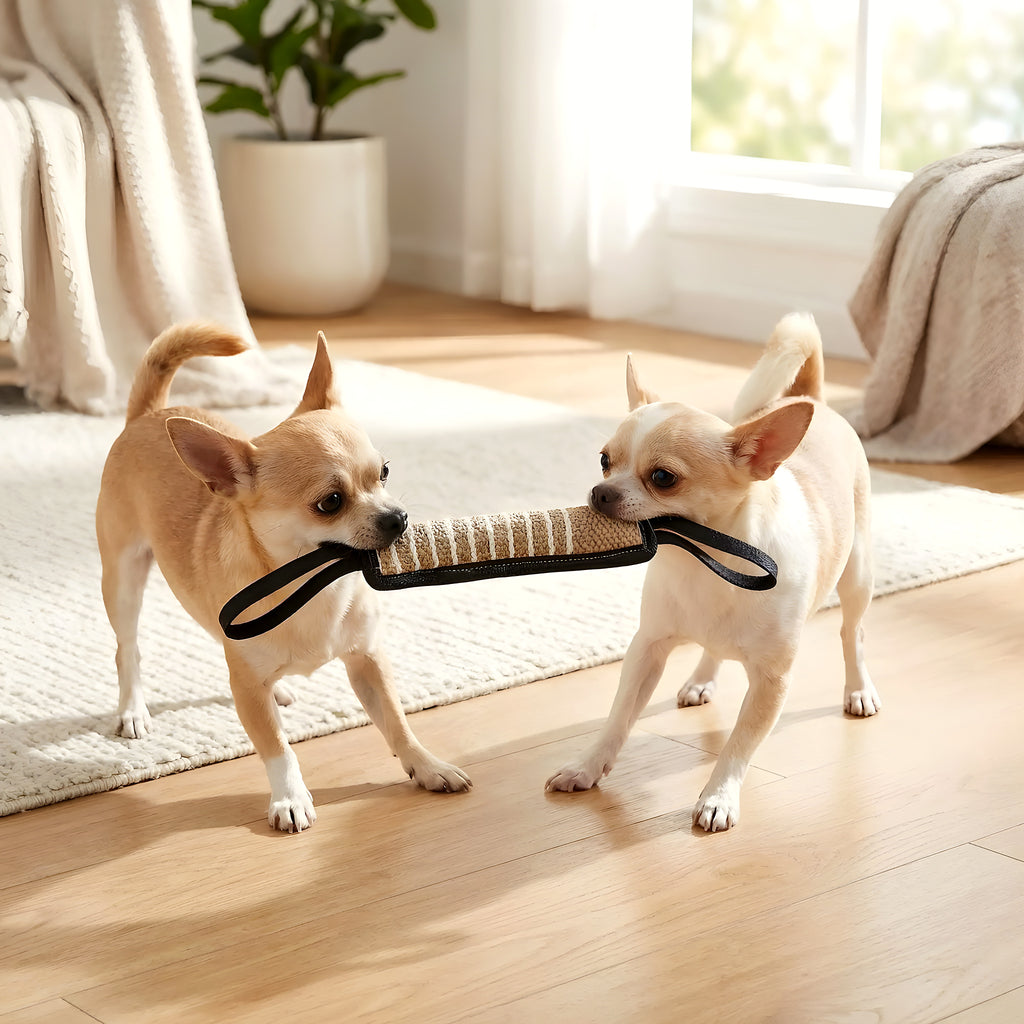 Jouet indestructible interactif en coton et lin pour chien