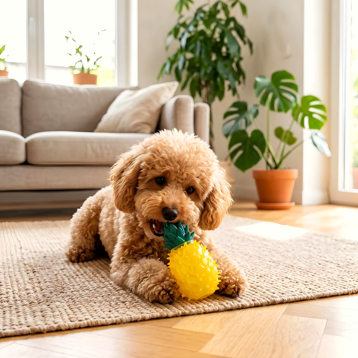 Jouet rafraîchissant ananas, citron ou pastèque pour chien