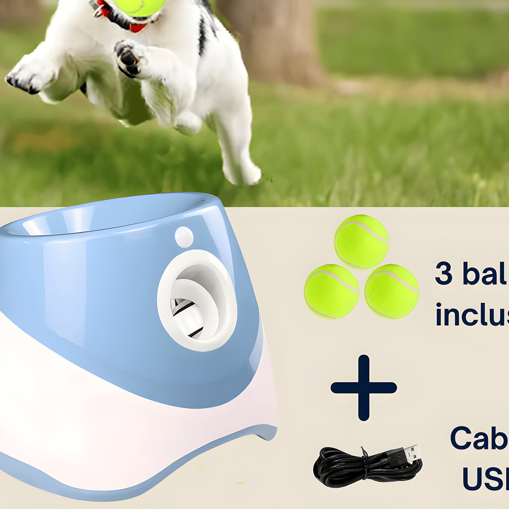 Lanceur de balles automatique bleu à batterie rechargeable