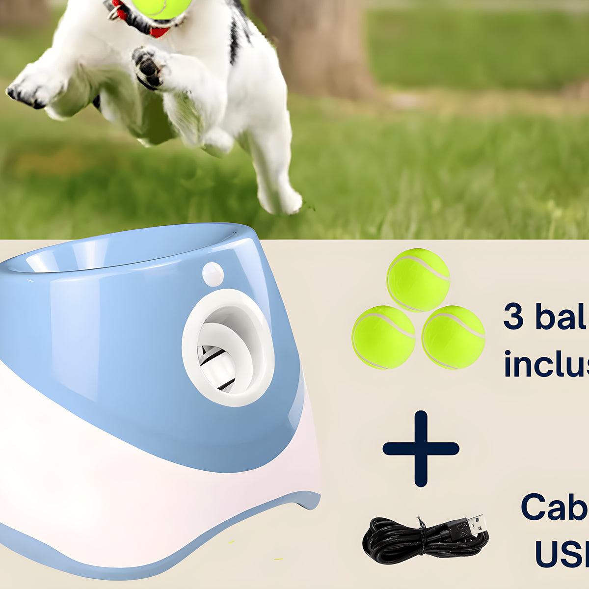 Lanceur de balles automatique bleu à batterie rechargeable