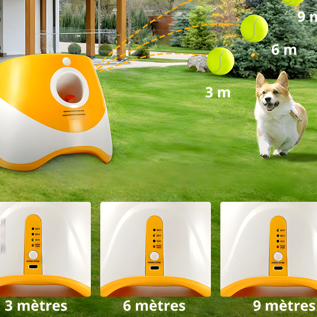 Lanceur de balles automatique orange pour petit chien
