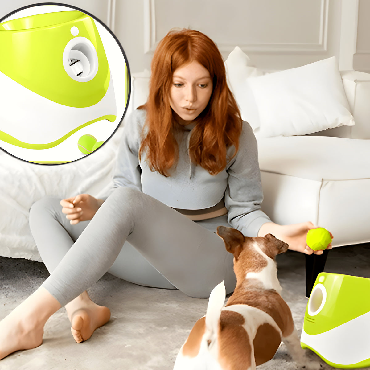 Lanceur de balles automatique vert pour chiot et petit chien