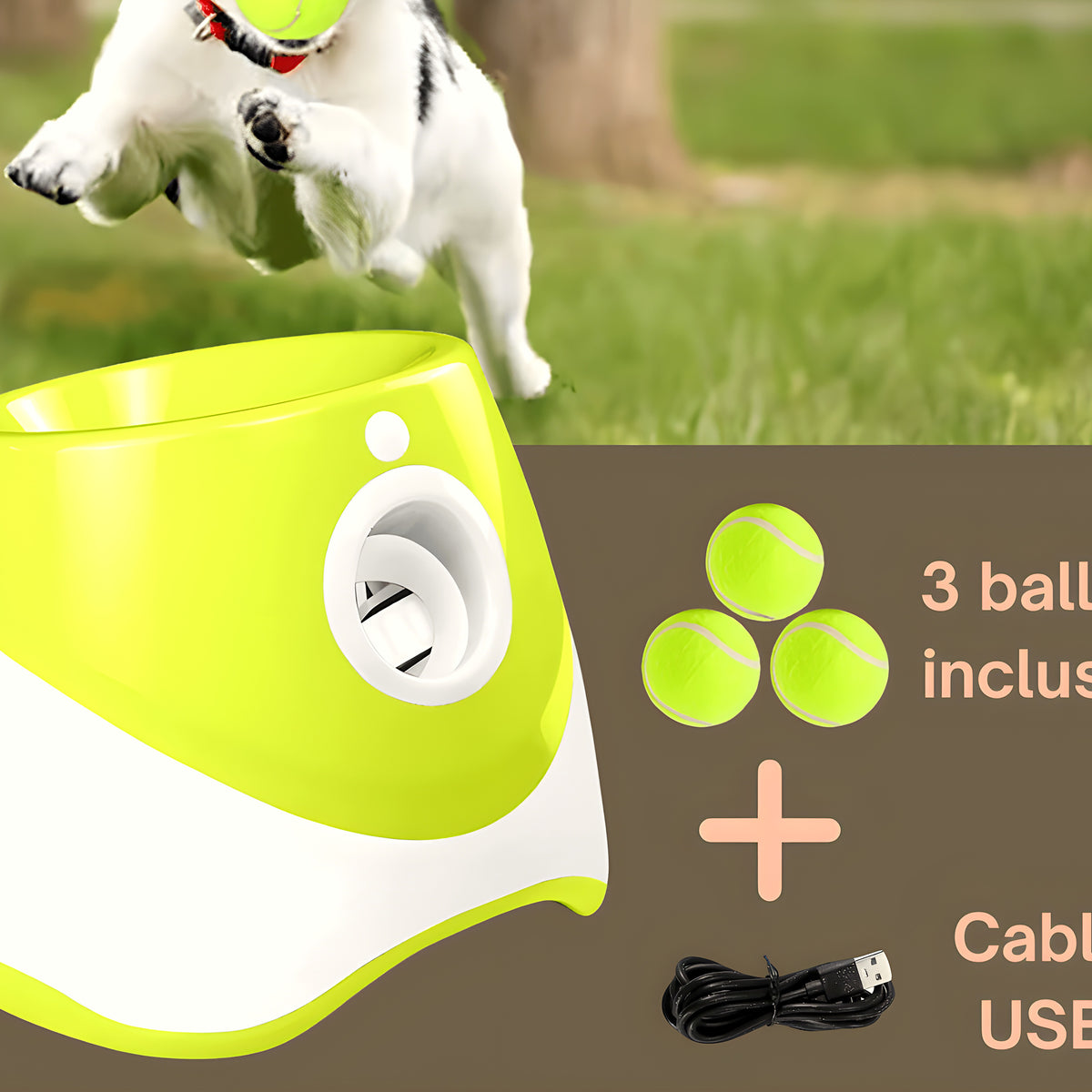 Lanceur de balles automatique vert pour chiot et petit chien