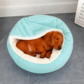 Lit beignet avec couverture intégrée pour petit chien