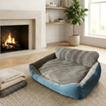 Lit canapé cyan déhoussable pour chien, 4 tailles