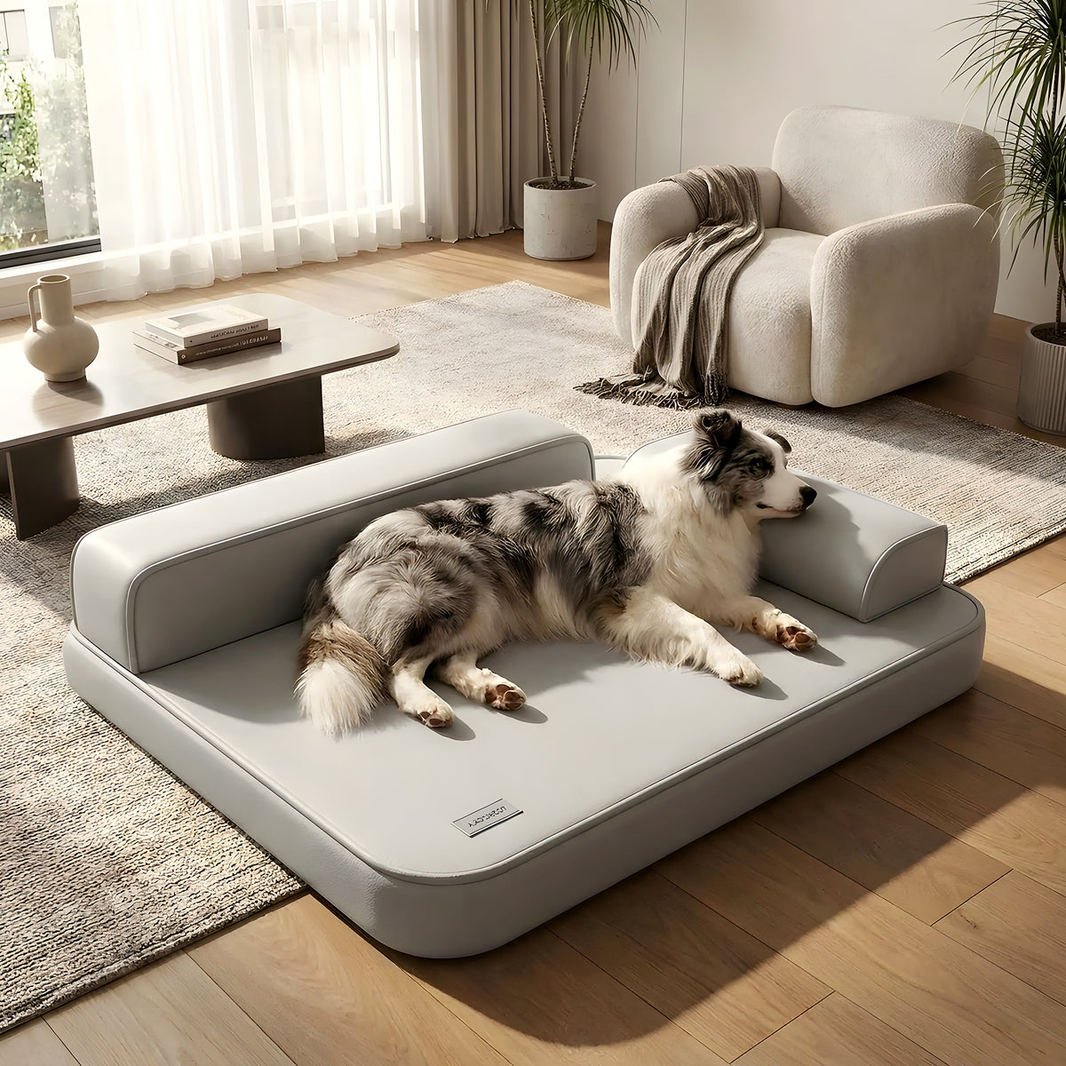 Lit canapé imperméable au design contemporain pour chien