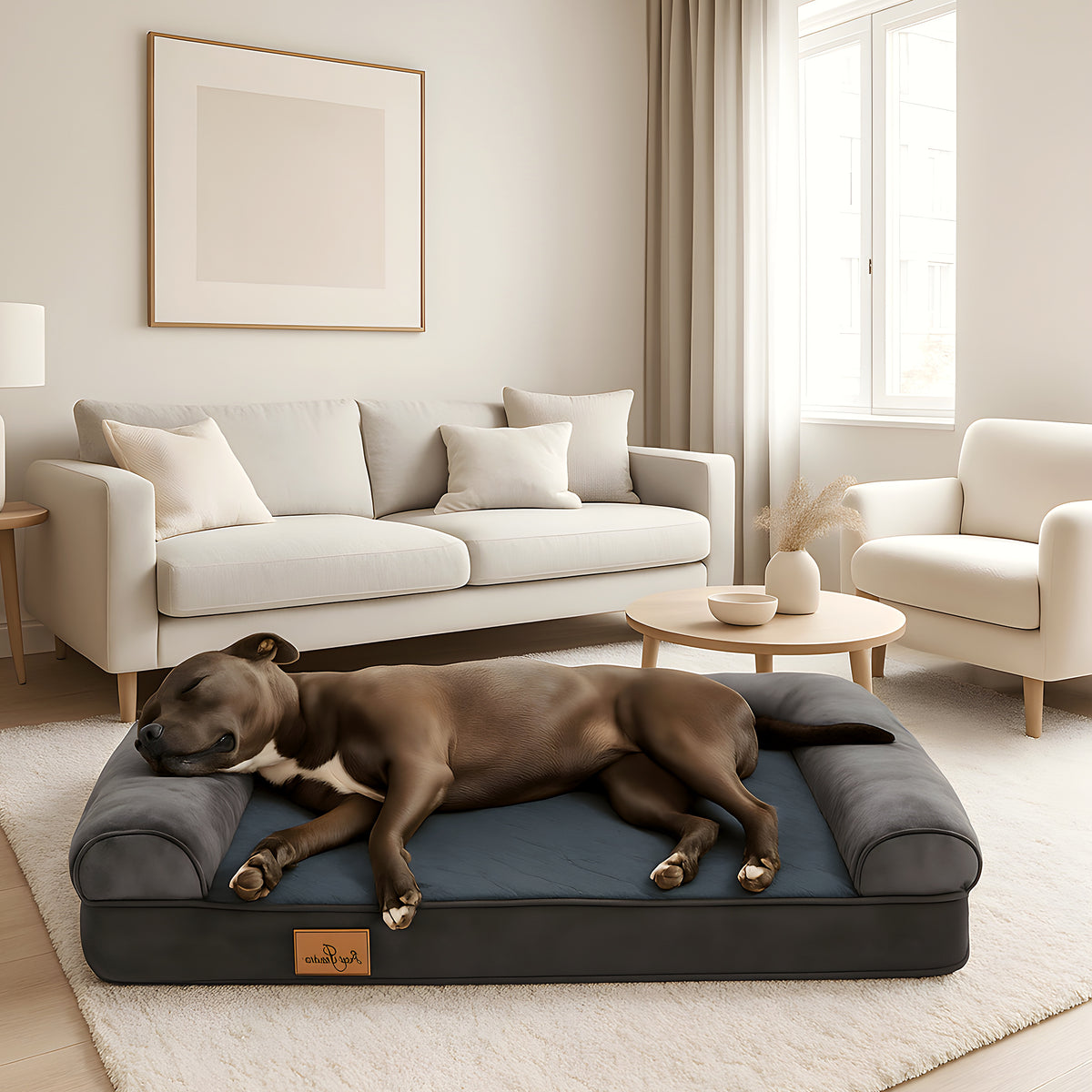 Lit canapé orthopédique XXL avec couverture chaude amovible