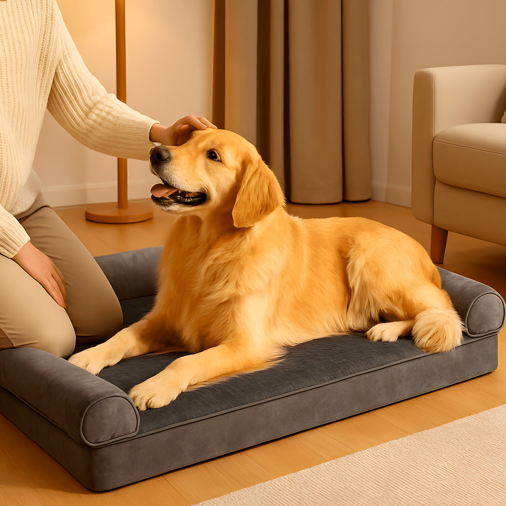 Lit canapé orthopédique XXL avec couverture chaude amovible