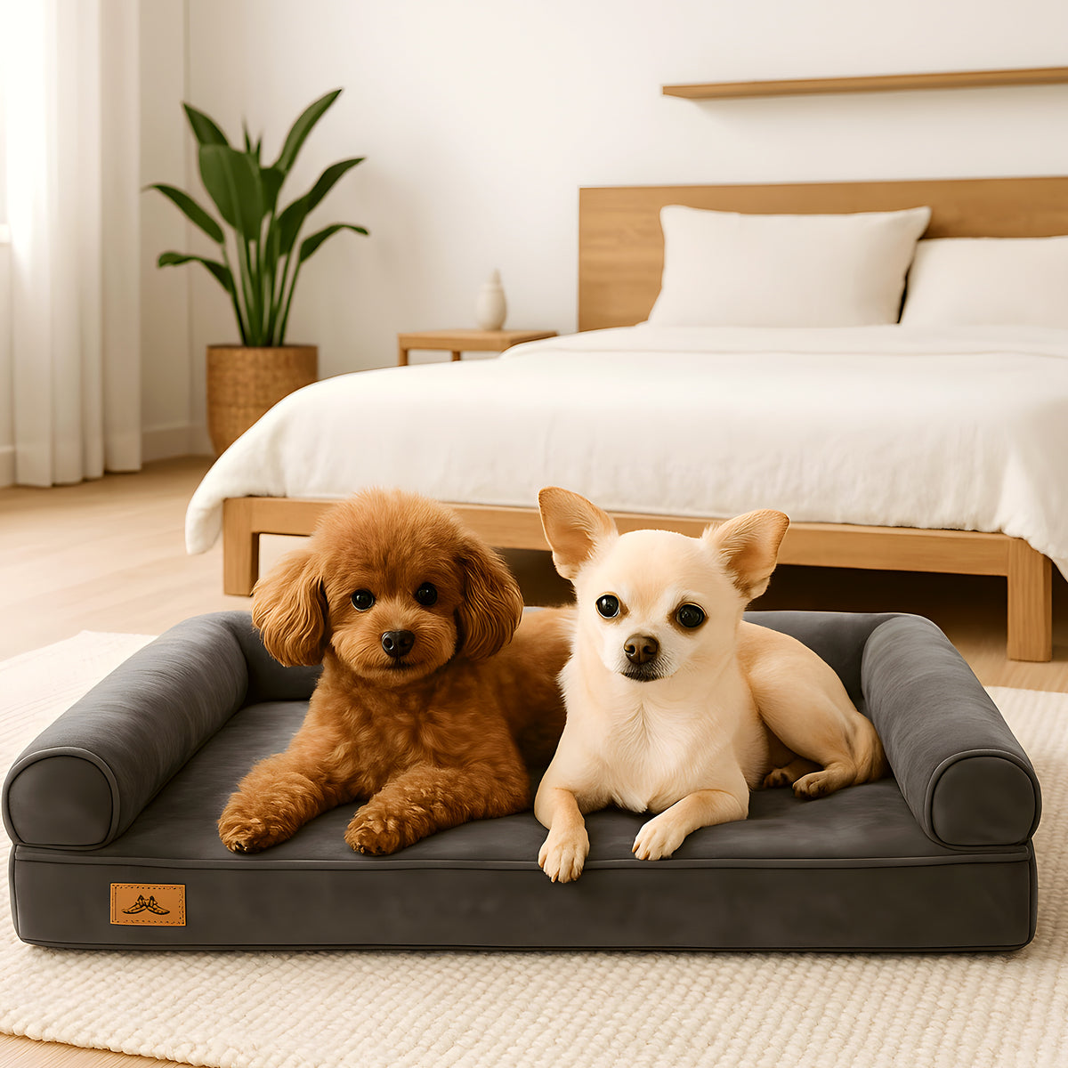 Lit canapé orthopédique XXL avec couverture chaude amovible