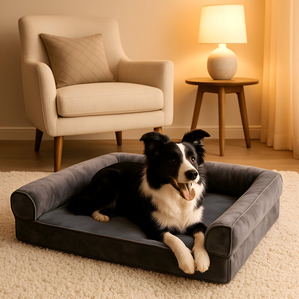 Lit canapé orthopédique XXL avec couverture chaude amovible