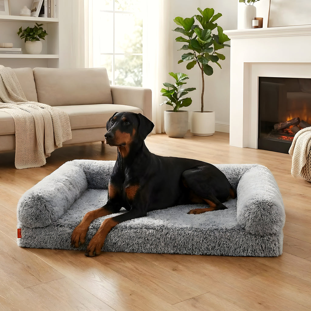 Lit canapé orthopédique XXL avec traversins pour chien