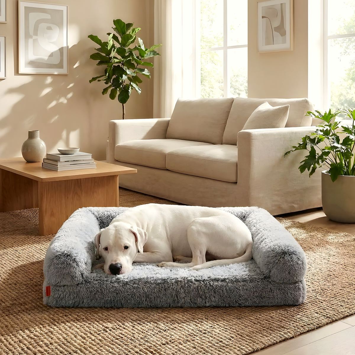 Lit canapé orthopédique XXL avec traversins pour chien