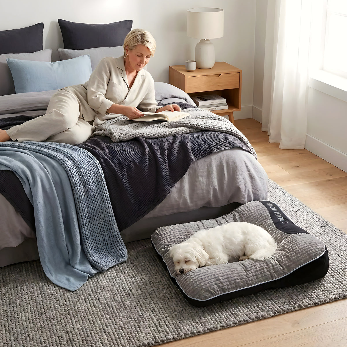 Lit cocon en velours pour chien, 4 tailles