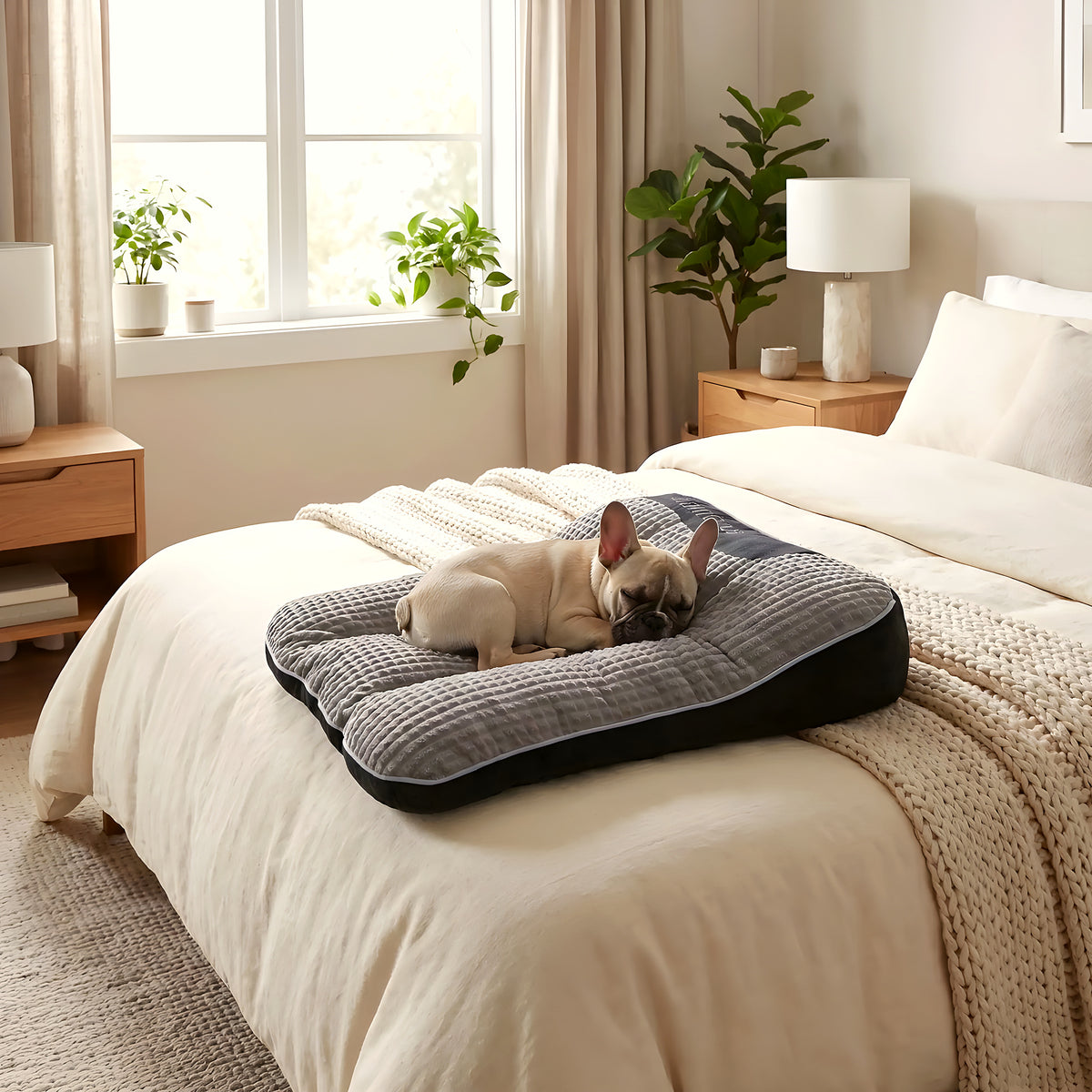 Lit cocon en velours pour chien, 4 tailles