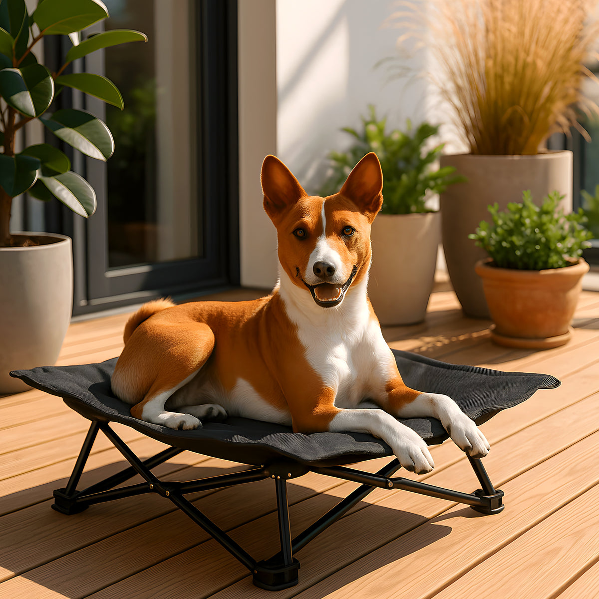 Lit de camping pliable 70 x 70 cm avec sac pour chien
