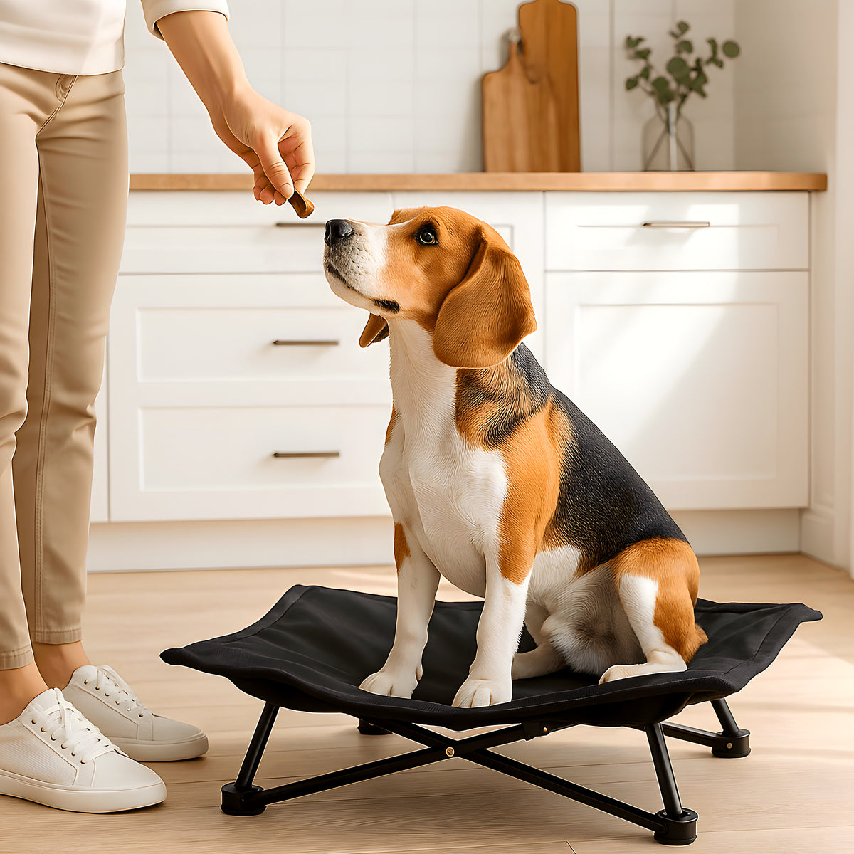 Lit de camping pliable 70 x 70 cm avec sac pour chien