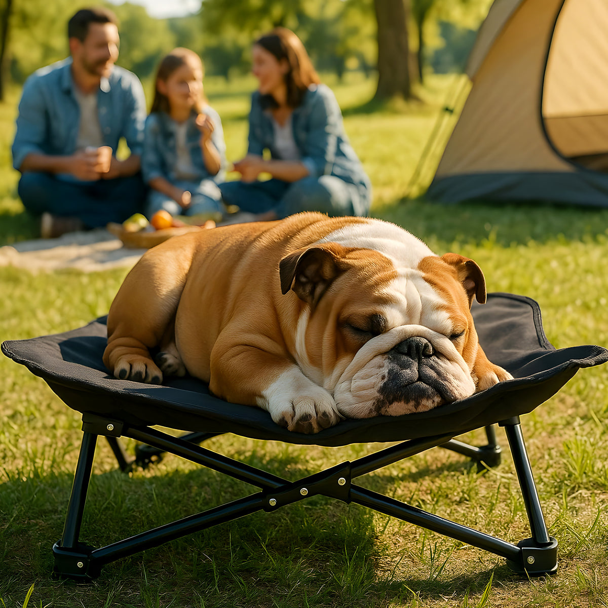 Lit de camping pliable 70 x 70 cm avec sac pour chien