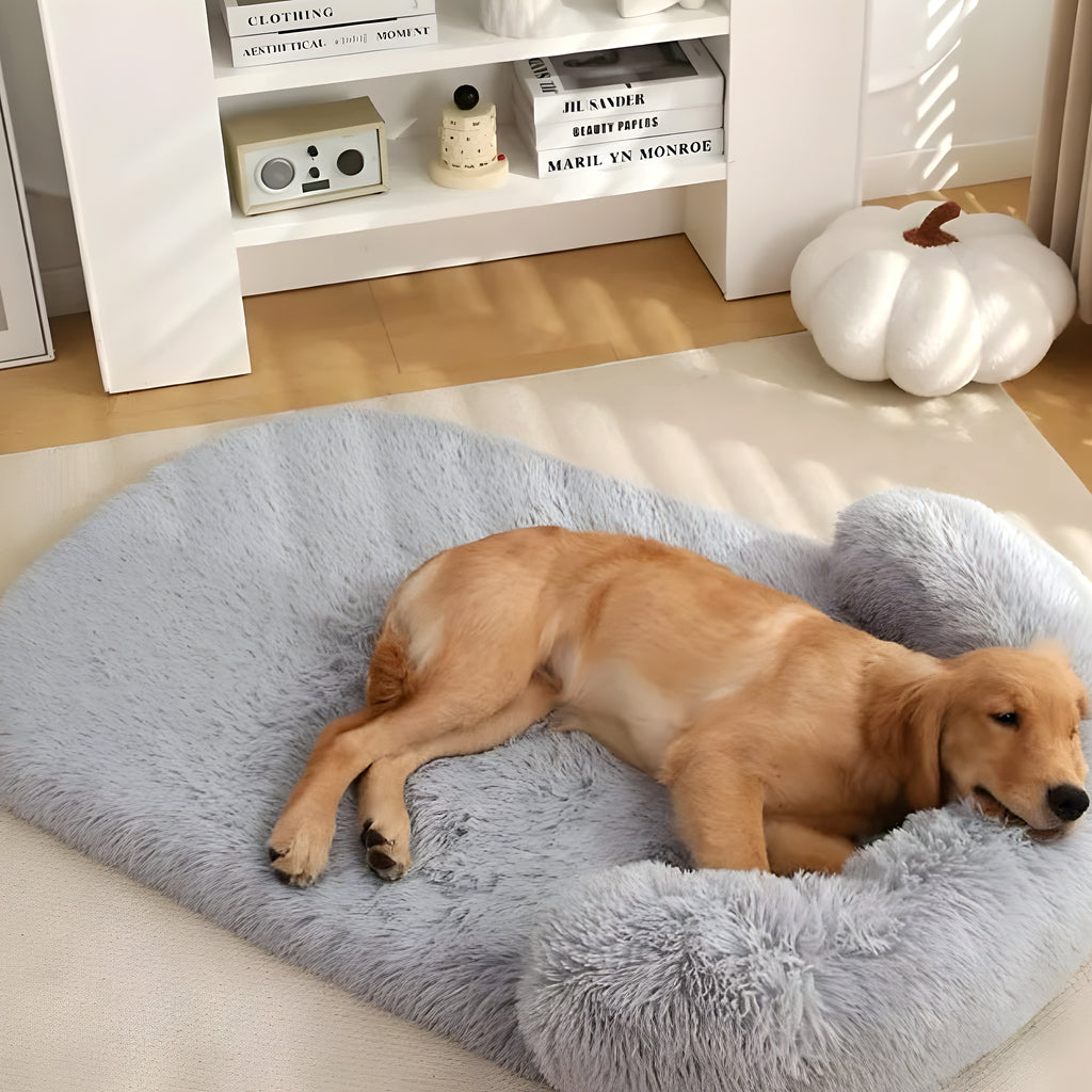 Lit en fausse fourrure pour chien, S à XXL