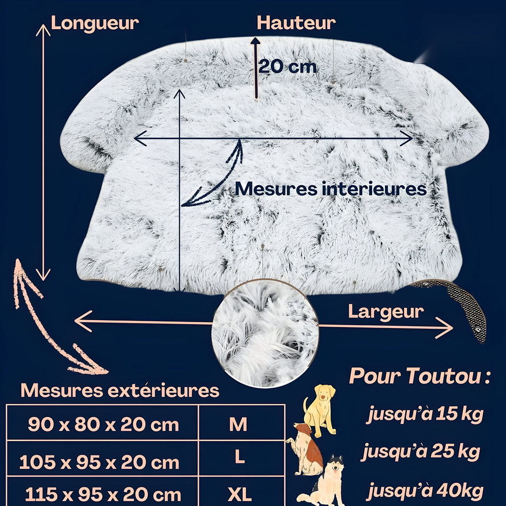 Lit en peluche ultra-douce pour chien, M à XL