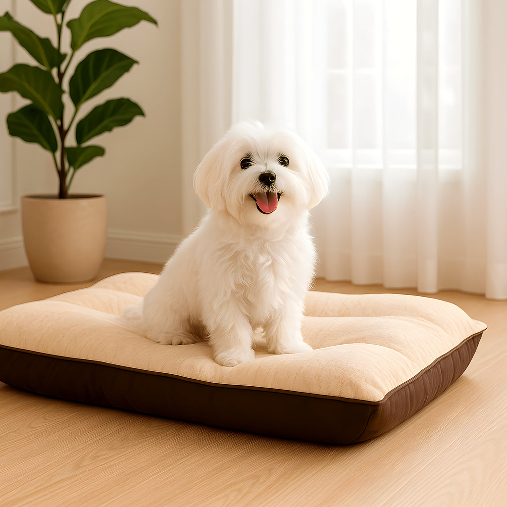 Lit en velours de maïs épais 10 cm pour chien