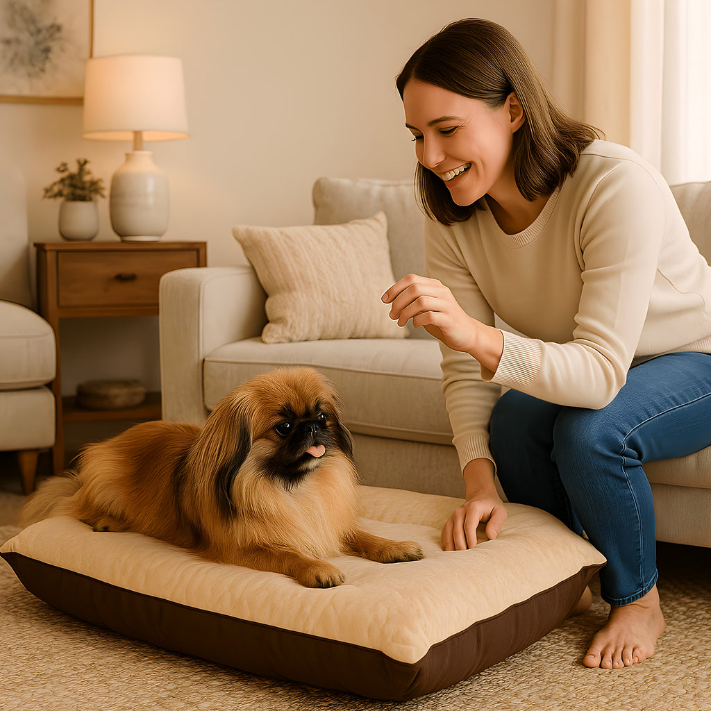 Lit en velours de maïs épais 10 cm pour chien
