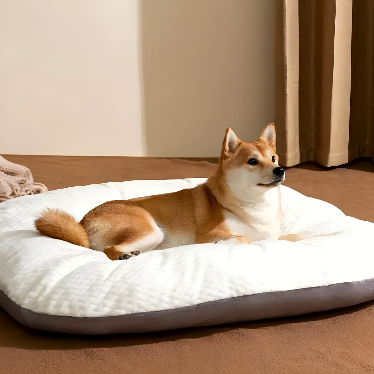 Lit moelleux en polaire corail pour chien, S à L