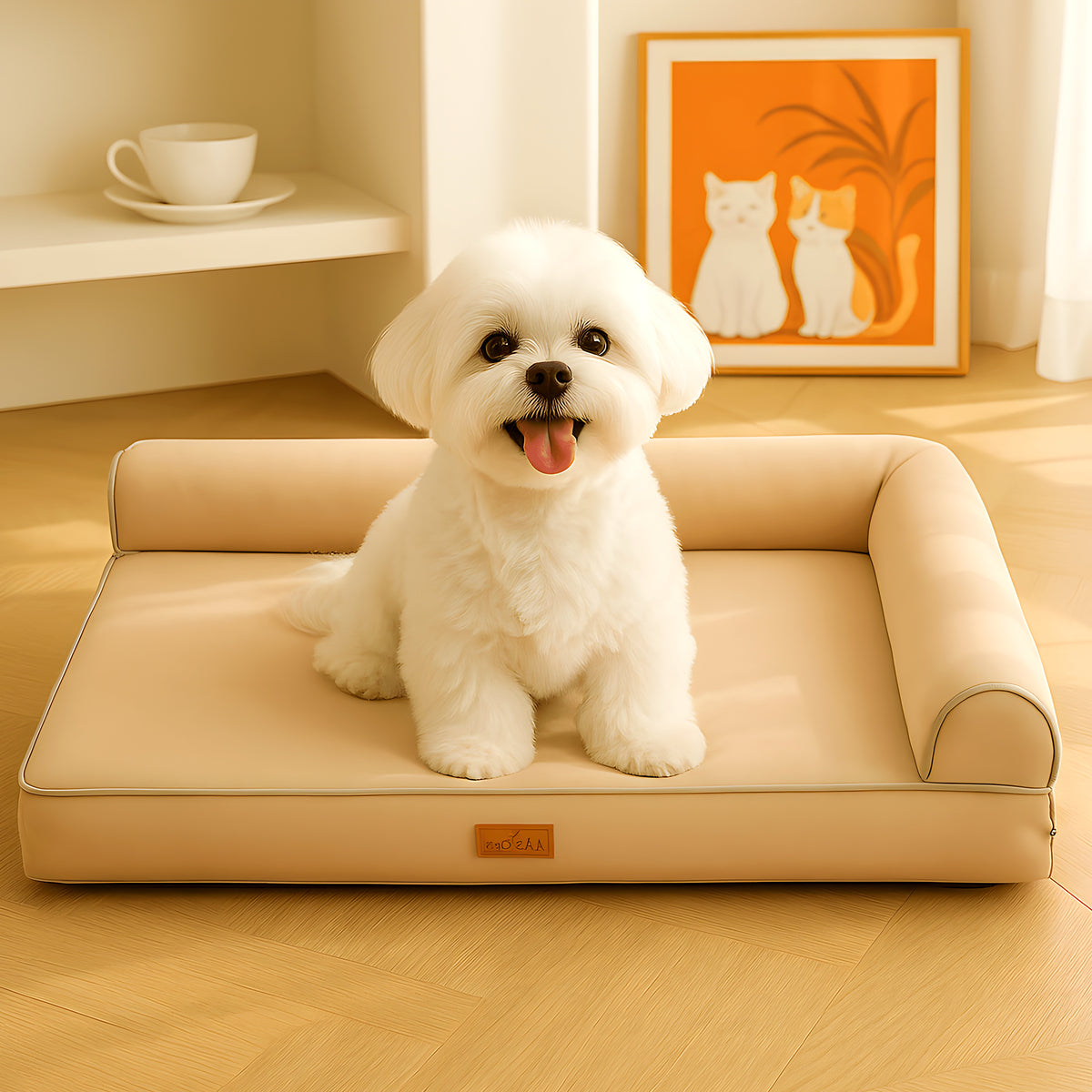 Lit orthopédique en U avec mousse de 8 cm pour chien