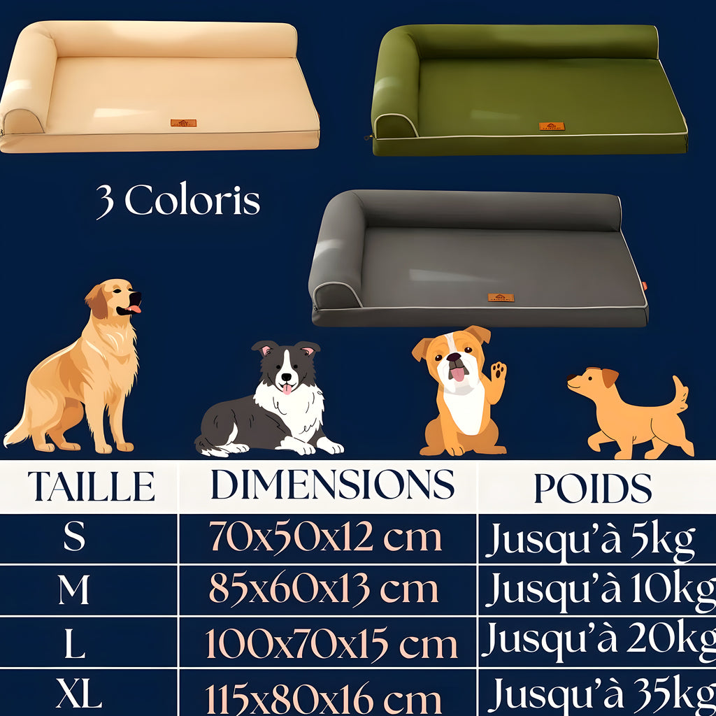 Lit orthopédique en U avec mousse de 8 cm pour chien