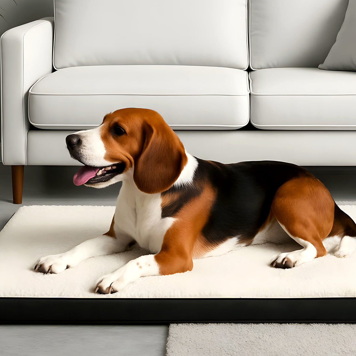 Lit orthopédique réversible peluche et Oxford pour chien