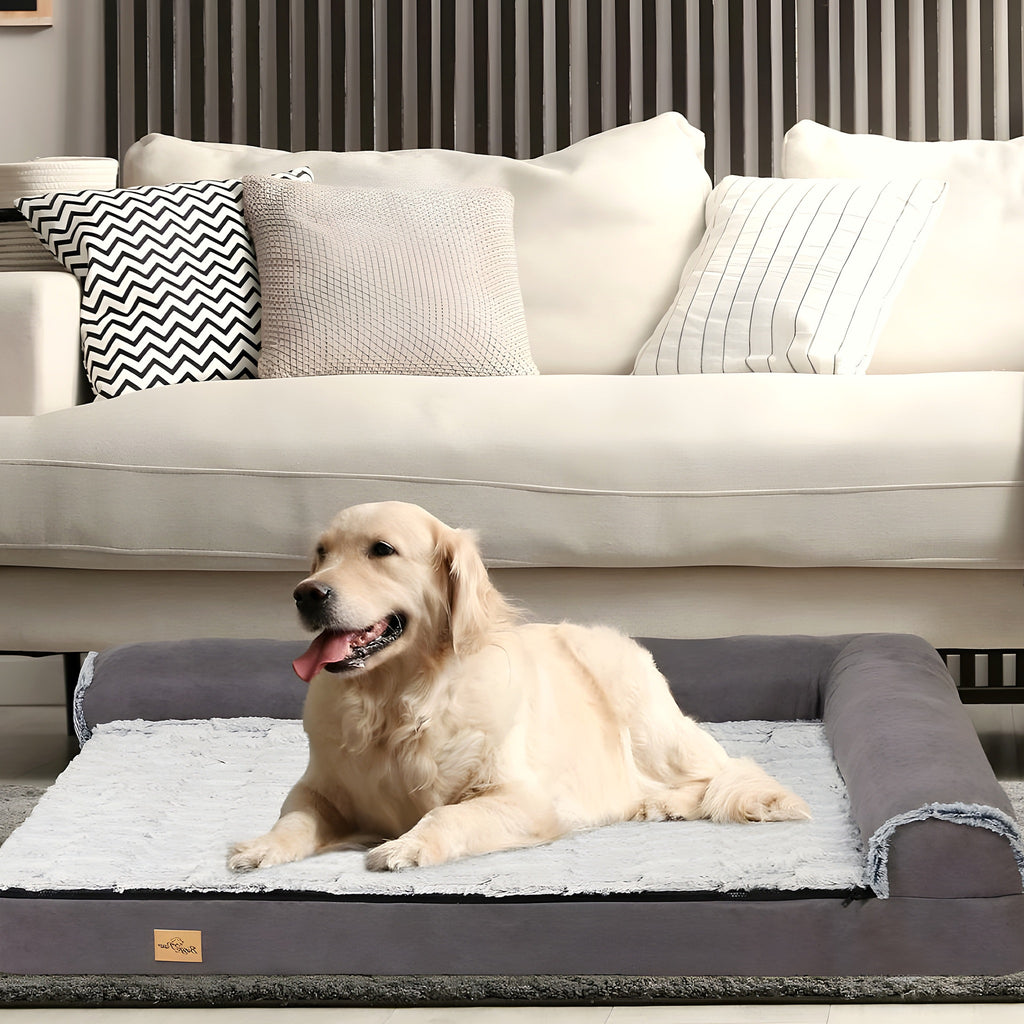 Lit orthopédique XXL en L pour grand chien