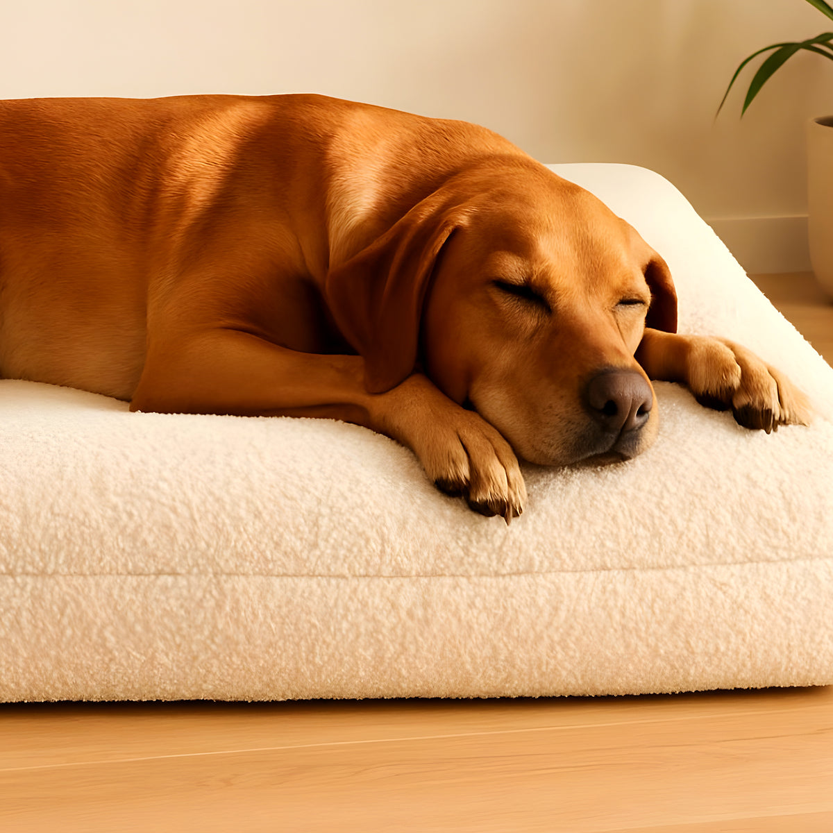 Lit orthopédique XXL en tissu bouclé 690 g/m² pour chien