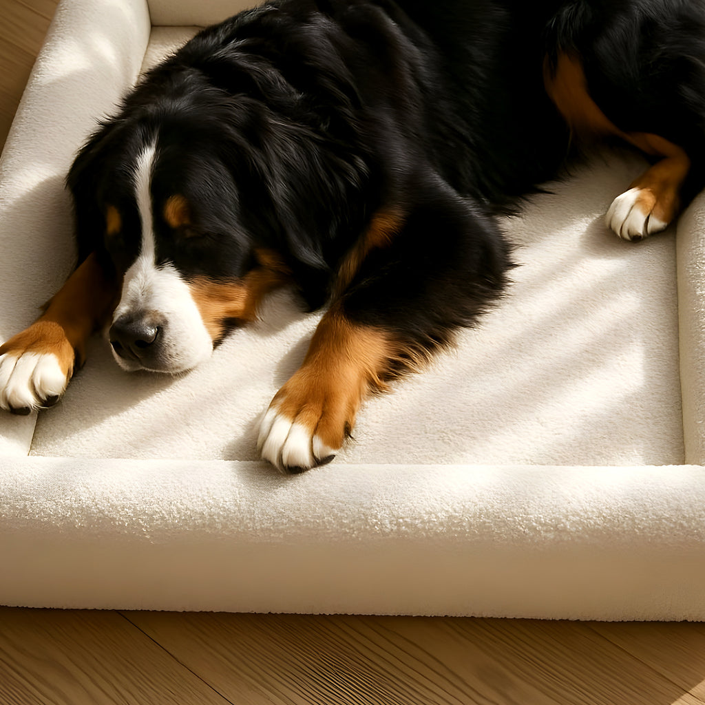 Lit orthopédique XXL en tissu bouclé 690 g/m² pour chien