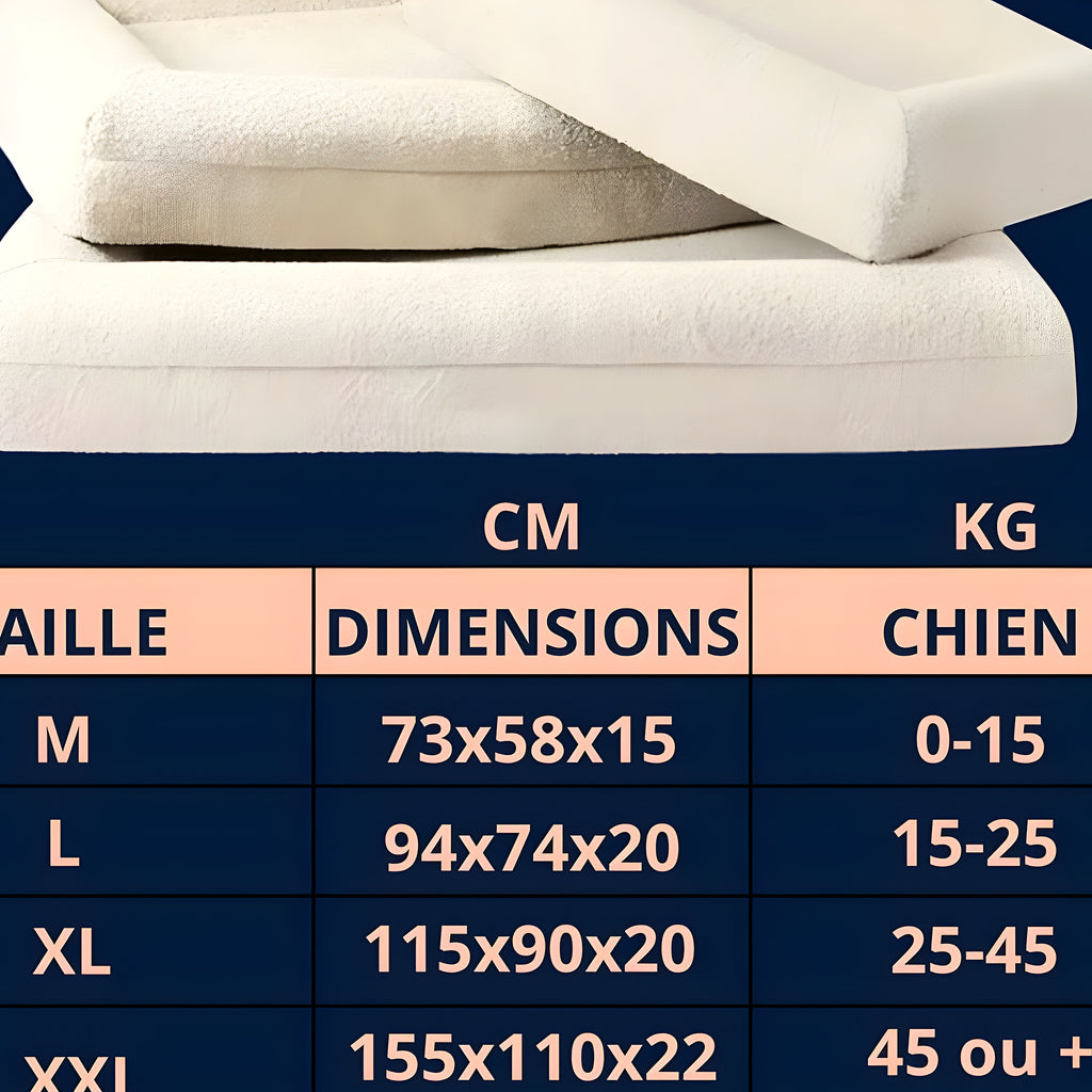 Lit orthopédique XXL en tissu bouclé 690 g/m² pour chien